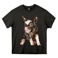 Asphalt baby berkshire pig Heavy Core Tee - LillyAllenDesigns