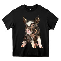 Black baby berkshire pig Heavy Core Tee - LillyAllenDesigns