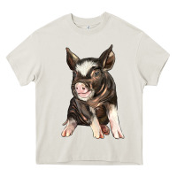 Cream baby berkshire pig Heavy Core Tee - LillyAllenDesigns