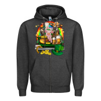 Charcoal Heather St. Patrick's Day farm animals on truck Zipper Hoodie - HowdyJamesFarm