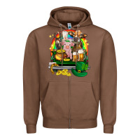 Chestnut St. Patrick's Day farm animals on truck Zipper Hoodie - HowdyJamesFarm