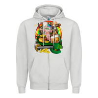 Dove Grey St. Patrick's Day farm animals on truck Zipper Hoodie - HowdyJamesFarm