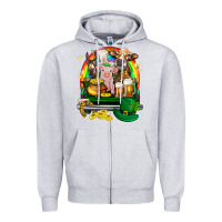 Heather Grey St. Patrick's Day farm animals on truck Zipper Hoodie - HowdyJamesFarm