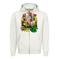 Oatmeal Heather St. Patrick's Day farm animals on truck Zipper Hoodie - HowdyJamesFarm