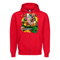 Red St. Patrick's Day farm animals on truck Zipper Hoodie - HowdyJamesFarm