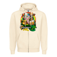 Sandshell St. Patrick's Day farm animals on truck Zipper Hoodie - HowdyJamesFarm