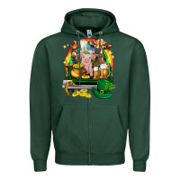 Sports Green St. Patrick's Day farm animals on truck Zipper Hoodie - HowdyJamesFarm