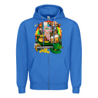 St. Patrick's Day Farm Animals On Truck Zipper Hoodie | Teevron