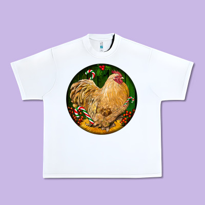 Cochin Rooster Christmas Urban Heavy Tee Designed By Lillyallendesigns
