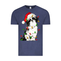 Vintage Denim christmas shih tzu dog Vintage Tee - LillyAllenDesigns