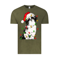 Vintage Olive christmas shih tzu dog Vintage Tee - LillyAllenDesigns