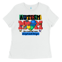 White autism mom like a normal mom Ladies Tee - MaliasSmallBusiness