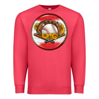 Cardinal baseball with sunflower round earrings Premium Sweatshirt - BundleAndBundleShop
