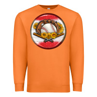 Carrot baseball with sunflower round earrings Premium Sweatshirt - BundleAndBundleShop