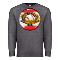Charcoal Heather baseball with sunflower round earrings Premium Sweatshirt - BundleAndBundleShop