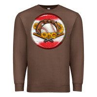 Chestnut baseball with sunflower round earrings Premium Sweatshirt - BundleAndBundleShop