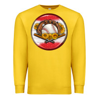 Lemon baseball with sunflower round earrings Premium Sweatshirt - BundleAndBundleShop