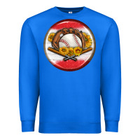 True Royal baseball with sunflower round earrings Premium Sweatshirt - BundleAndBundleShop