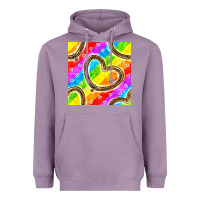 Lavender Pride lgbtq leopard heart balloons pattern Heavyweight Hoodie - BundleAndBundleShop