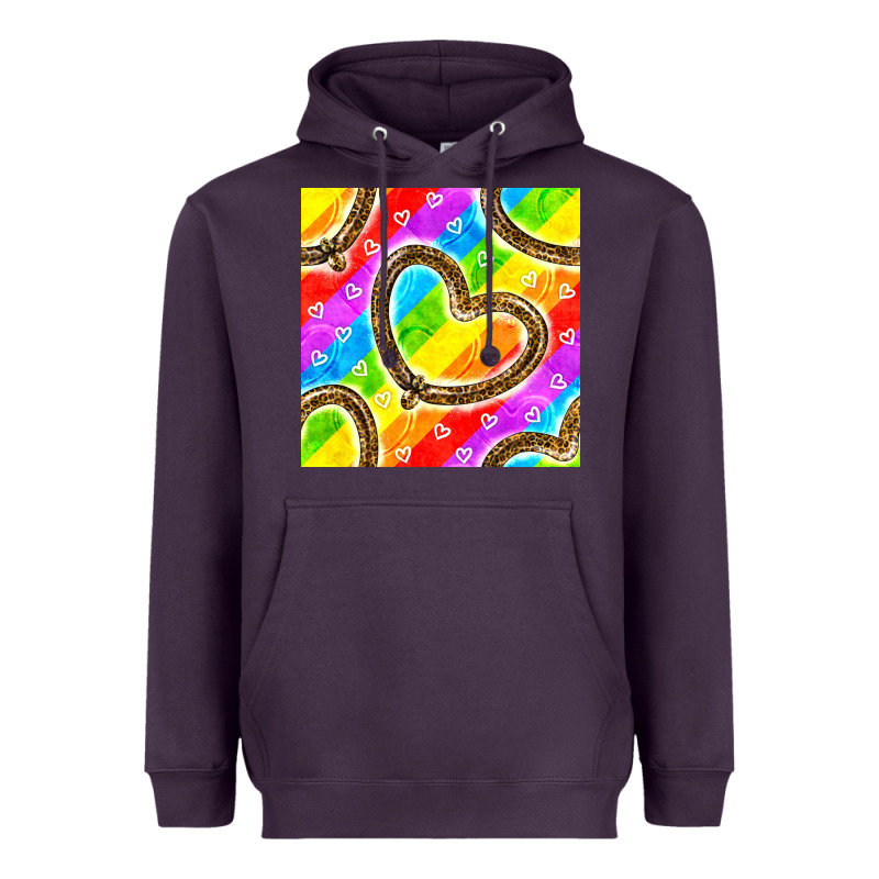 Pride Lgbtq Leopard Heart Balloons Pattern Heavyweight Hoodie by BundleAndBundleShop | Teevron