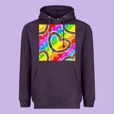 Pride Lgbtq Leopard Heart Balloons Pattern Heavyweight Hoodie Designed By Bundleandbundleshop