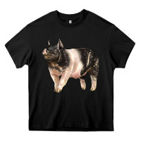Black hampshire pig Heavy Core Tee - LillyAllenDesigns