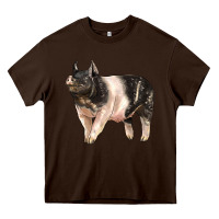 Chocolate Brown hampshire pig Heavy Core Tee - LillyAllenDesigns