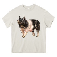 Cream hampshire pig Heavy Core Tee - LillyAllenDesigns