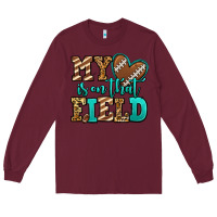 Burgundy my heart is on that field american football Long Sleeve Tee - Jasminsmagicworld