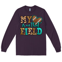 Plum my heart is on that field american football Long Sleeve Tee - Jasminsmagicworld