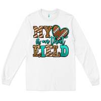 White my heart is on that field american football Long Sleeve Tee - Jasminsmagicworld