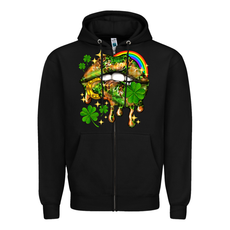 St. Patrick's Day Lips Zipper Hoodie by HowdyJamesFarm | Teevron