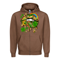 Chestnut St. Patrick's Day lips Zipper Hoodie - HowdyJamesFarm