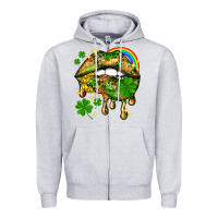 Heather Grey St. Patrick's Day lips Zipper Hoodie - HowdyJamesFarm