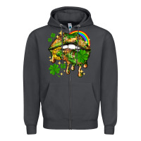 Smoke St. Patrick's Day lips Zipper Hoodie - HowdyJamesFarm