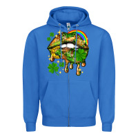 True Royal St. Patrick's Day lips Zipper Hoodie - HowdyJamesFarm