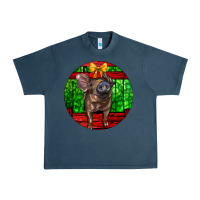 Midnight Navy christmas pig Urban Heavy Tee - LillyAllenDesigns