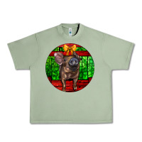 Oil Green christmas pig Urban Heavy Tee - LillyAllenDesigns