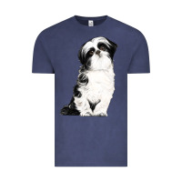 Vintage Denim shih tzu dog Vintage Tee - LillyAllenDesigns