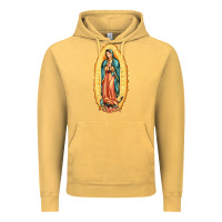Vintage Mustard our lady of guadalupe Vintage Hoodie - LillyAllenDesigns