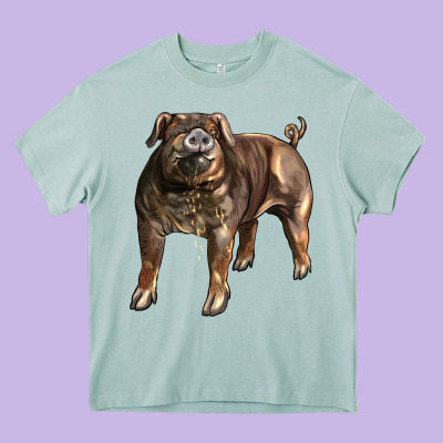 Duroc Pig Heavy Core Tee Designed By Lillyallendesigns