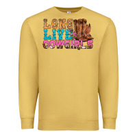 Antique Gold Western Long Live Cowgirls With Roses Premium Sweatshirt - BundleAndBundleShop