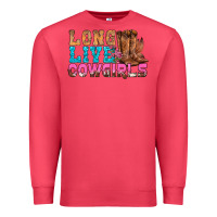 Cardinal Western Long Live Cowgirls With Roses Premium Sweatshirt - BundleAndBundleShop