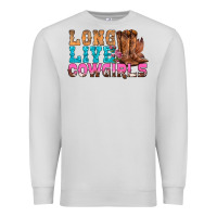Dove Grey Western Long Live Cowgirls With Roses Premium Sweatshirt - BundleAndBundleShop