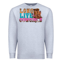 Heather Grey Western Long Live Cowgirls With Roses Premium Sweatshirt - BundleAndBundleShop