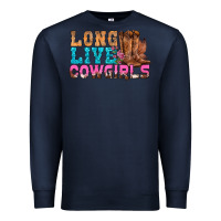 Navy Western Long Live Cowgirls With Roses Premium Sweatshirt - BundleAndBundleShop