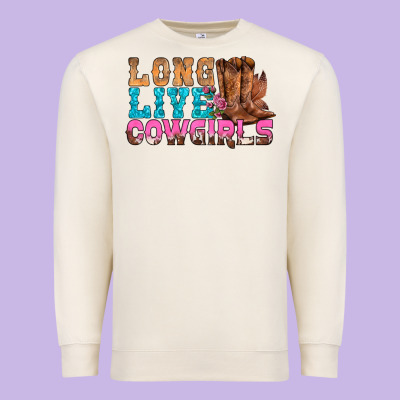 Western Long Live Cowgirls With Roses Premium Sweatshirt Designed By Bundleandbundleshop