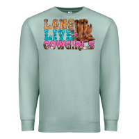 Seafoam Western Long Live Cowgirls With Roses Premium Sweatshirt - BundleAndBundleShop