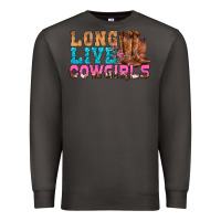 Smoke Western Long Live Cowgirls With Roses Premium Sweatshirt - BundleAndBundleShop