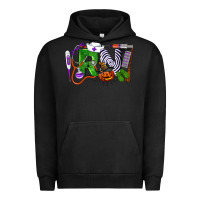 Pigment Black Halloween RN Registered Nurse Urban Hoodie - LillyAllenDesigns